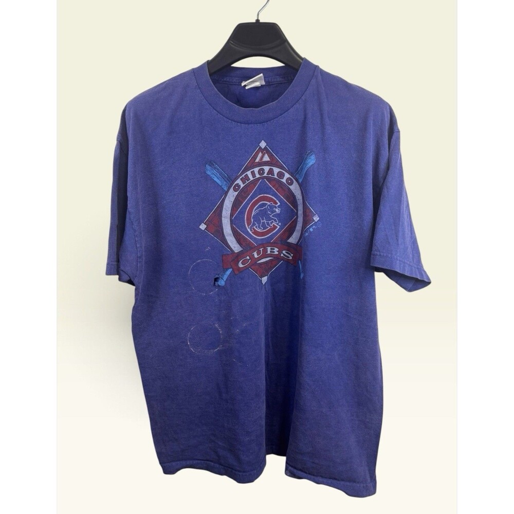 Majestic Chicago Cubs T Shirt Mens XL MLB Baseball Vintage Graphic Distressed